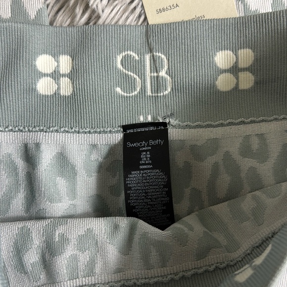 NWT Sweaty Betty Blue Leopard Print Jacquard Base Layer Leggings Size S - Picture 6 of 8